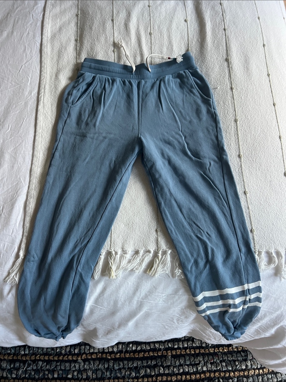 Sol Angeles Dusty Womens Drawstring Joggers with White Stripe Cuffs